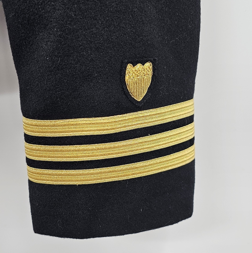 United States Coast Guard Academy Jacket Black Gold Size Large - Picture 7 of 16